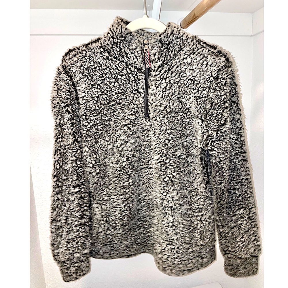 small fluffy teddy quarter zip jacket